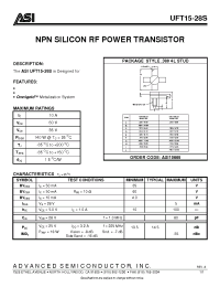 Datasheet UFT15-28S manufacturer ASI