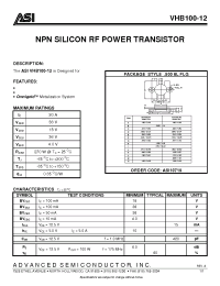 Datasheet VHB100-12 manufacturer ASI