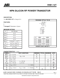 Datasheet VHB1-12T manufacturer ASI