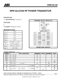 Datasheet VHB125-28 manufacturer ASI