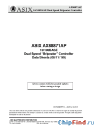 Datasheet AX88871A manufacturer ASIX