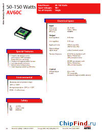 Datasheet AV60C-048L-033F10 manufacturer Astec