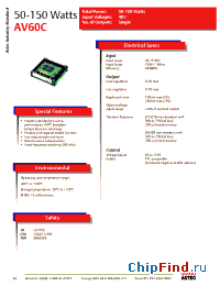 Datasheet AV60C-048L-050F15 manufacturer Astec