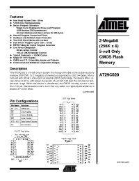 Datasheet 29C020 manufacturer ATMEL