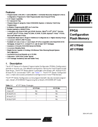 Datasheet AT17F040-30JI manufacturer ATMEL