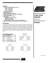Datasheet AT24C01-10PI manufacturer ATMEL