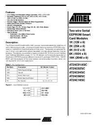 Datasheet AT24C01ASC-09GT manufacturer ATMEL