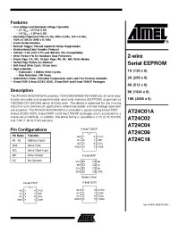 Datasheet AT24C02N-10I-1.8 manufacturer ATMEL