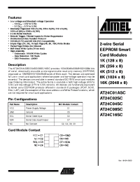 Datasheet AT24C02SC-09CT-2.7 manufacturer ATMEL