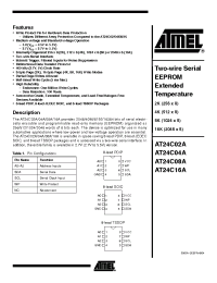 Datasheet AT24C16A-10PE-2.7 manufacturer ATMEL