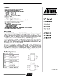 Datasheet AT25020N-10SI manufacturer ATMEL