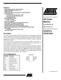 Datasheet AT25F1024 manufacturer ATMEL