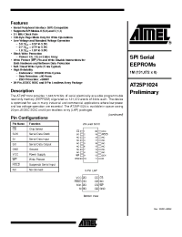 Datasheet AT25P1024 manufacturer ATMEL