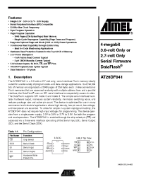 Datasheet AT26DF041-SU manufacturer ATMEL