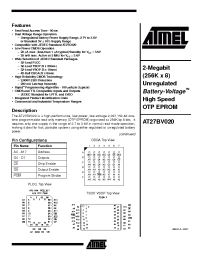 Datasheet AT27BV020-12JC manufacturer ATMEL