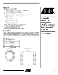 Datasheet AT27BV040-10I manufacturer ATMEL