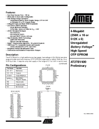 Datasheet AT27BV400-12JC manufacturer ATMEL