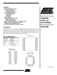 Datasheet AT27C040-10 manufacturer ATMEL