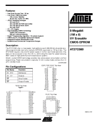 Datasheet AT27C080-10PI manufacturer ATMEL