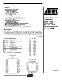 Datasheet AT27C1024-10I manufacturer ATMEL