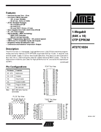Datasheet AT27C1024-45JC manufacturer ATMEL