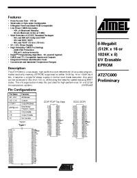 Datasheet AT27C800 manufacturer ATMEL
