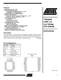 Datasheet AT27LV010A-70JI manufacturer ATMEL