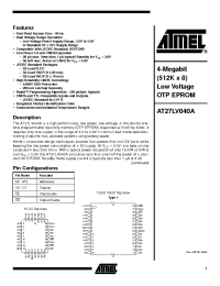 Datasheet AT27LV040A-12VI manufacturer ATMEL