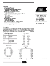 Datasheet AT27LV512A-70 manufacturer ATMEL
