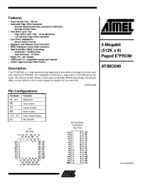 Datasheet AT28C040-20 manufacturer ATMEL
