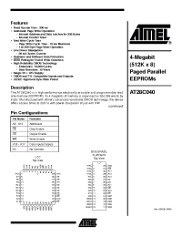 Datasheet AT28C040-20I manufacturer ATMEL