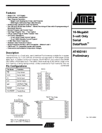 Datasheet AT45D161 manufacturer ATMEL