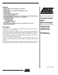 Datasheet AT87C5103-ICSIL manufacturer ATMEL