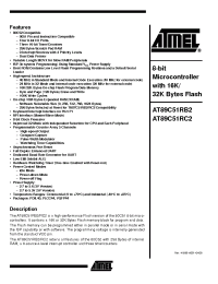 Datasheet AT89C51RC2-3CSIM manufacturer ATMEL