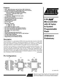 Datasheet AT90S4414-4JI производства ATMEL
