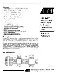 Datasheet AT90S4414-4PI manufacturer ATMEL