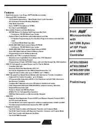 Datasheet AT90USB646 manufacturer ATMEL