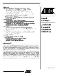 Datasheet ATSAM9733 manufacturer ATMEL