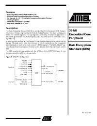 Datasheet DES manufacturer ATMEL