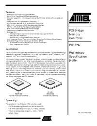 Datasheet PC107AMGHU100L manufacturer ATMEL