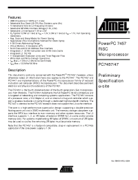 Datasheet PC7447MG1000N manufacturer ATMEL