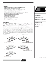 Datasheet PC755CVGHU400LE manufacturer ATMEL