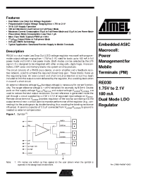 Datasheet RE030 manufacturer ATMEL