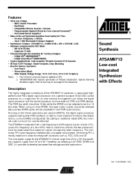 Datasheet SAM9713 manufacturer ATMEL