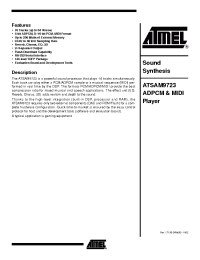 Datasheet SAM9723 manufacturer ATMEL