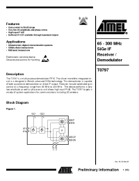 Datasheet T0797 manufacturer ATMEL
