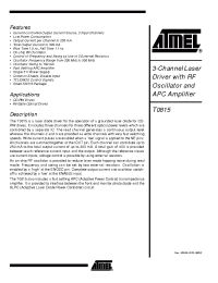 Datasheet T0815-TCQ manufacturer ATMEL