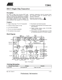 Datasheet T2801-PLH manufacturer ATMEL