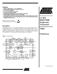 Datasheet T2803 manufacturer ATMEL