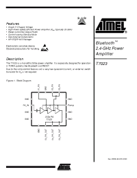 Datasheet T7023-PES manufacturer ATMEL